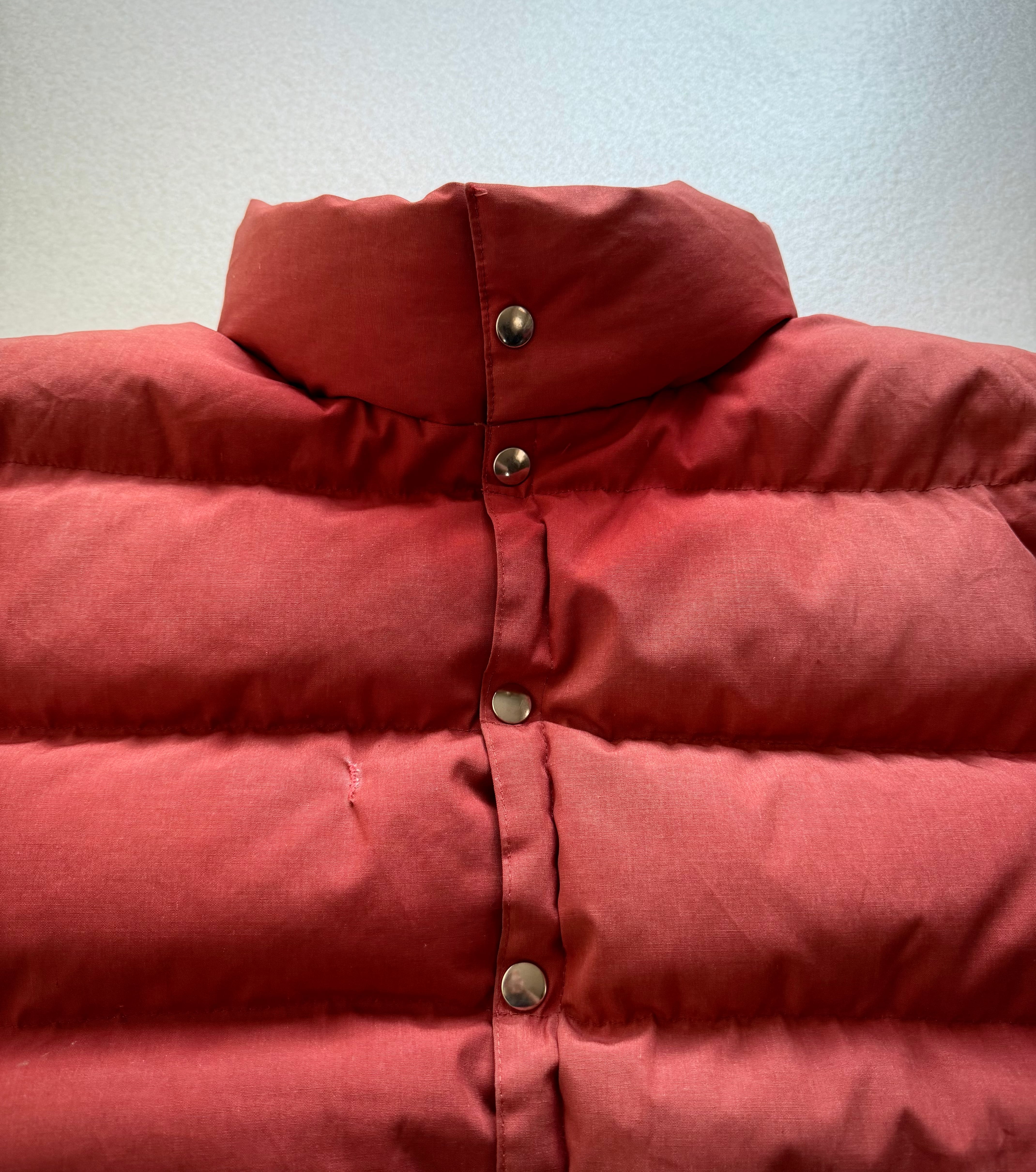 70s “ HOLUBAR ” DOWN VEST BRICK RED OLD VINTAGE 1970s ホルバー