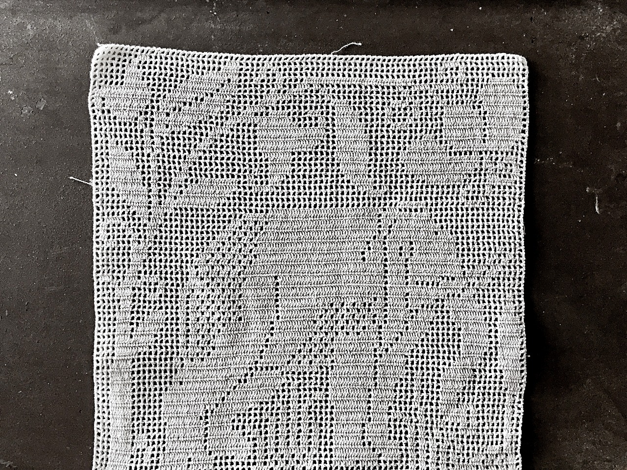 20s フランス 23c リネン 喜びの花と白象とクロッシェレースドイリー アンティーク