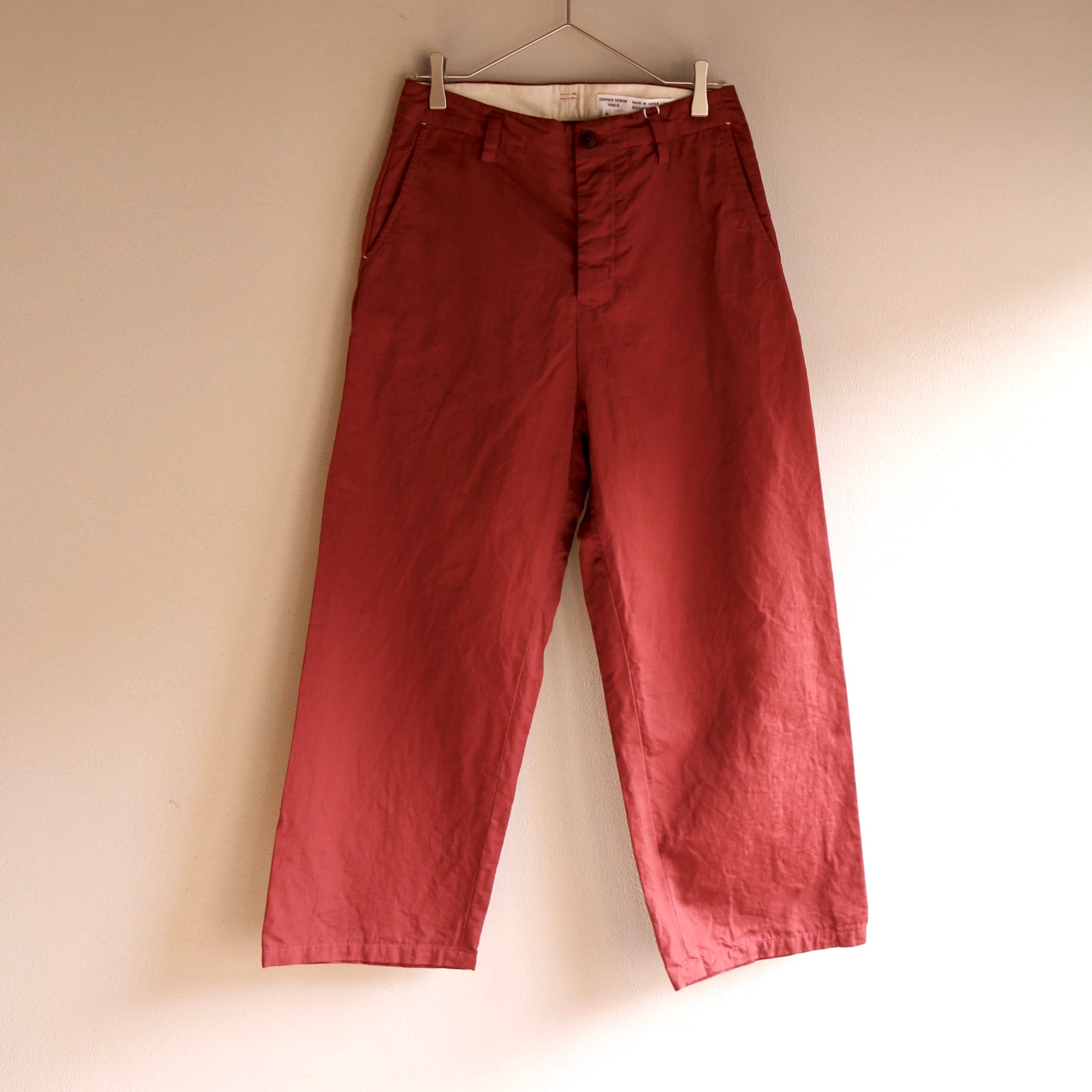 YAECA CANVAS DESIGN/ヤエカ キャンバスデザイン WIDE WORK PANTS / ワイドワークパンツ #42052606 RED (WOMEN)