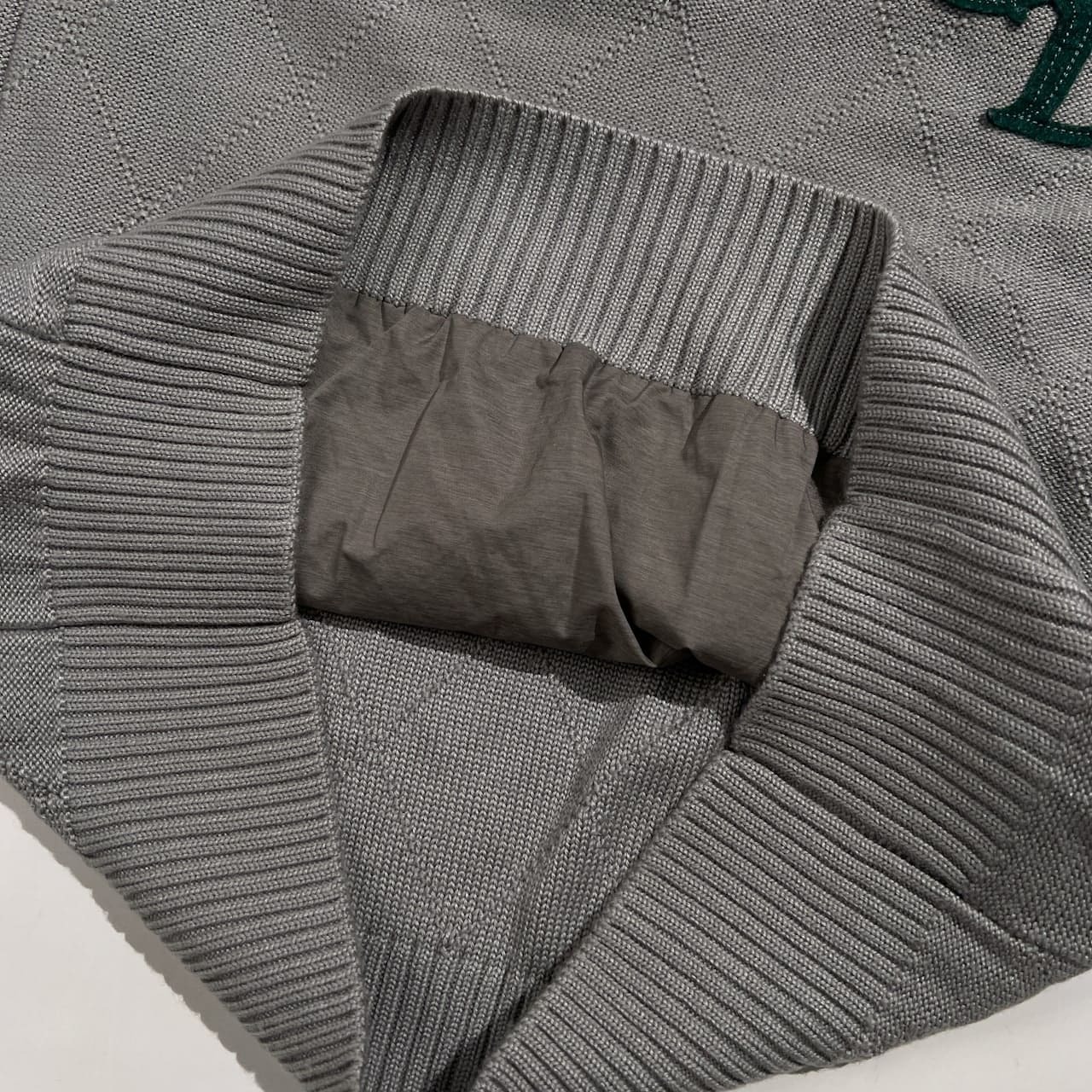 CUTTER & BUCK カッターアンドバック ダイヤ柄編み ハーフボタン ニット セーター サイズ M /ライトグレー系 ゴルフ ウェア