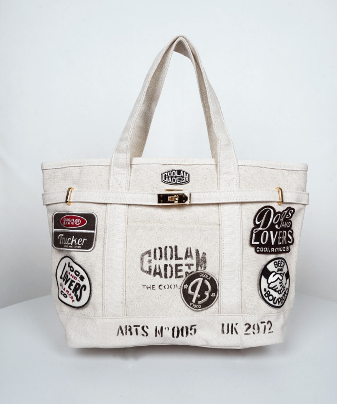 【直営限定ITEM】マルチワッペンターンロックトートバッグ TYPE-B (IVORY) CQ-48515H