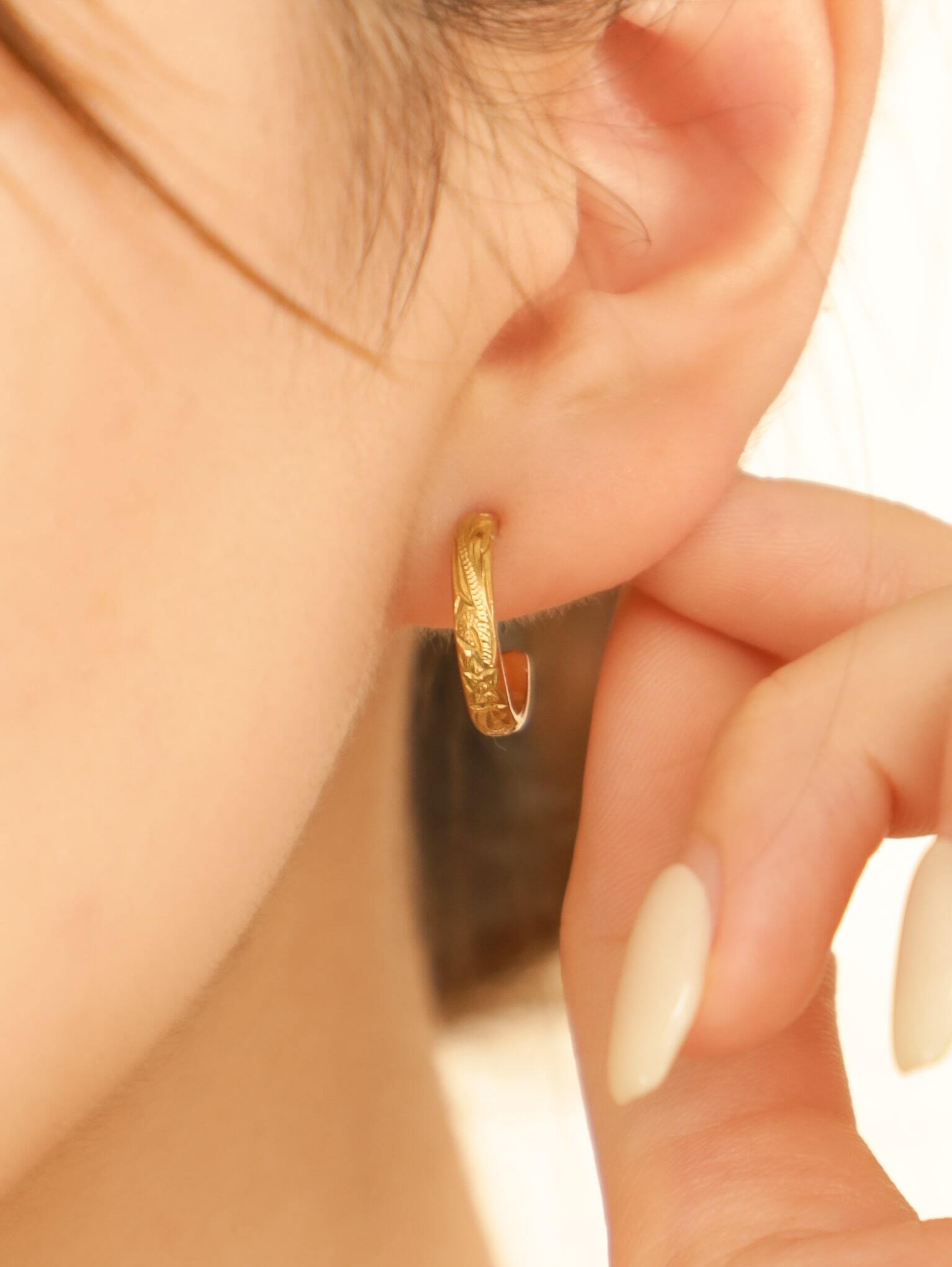 316L hawaiian hoop pierce（ 2㎜ 片耳用 ）#p03 | rani