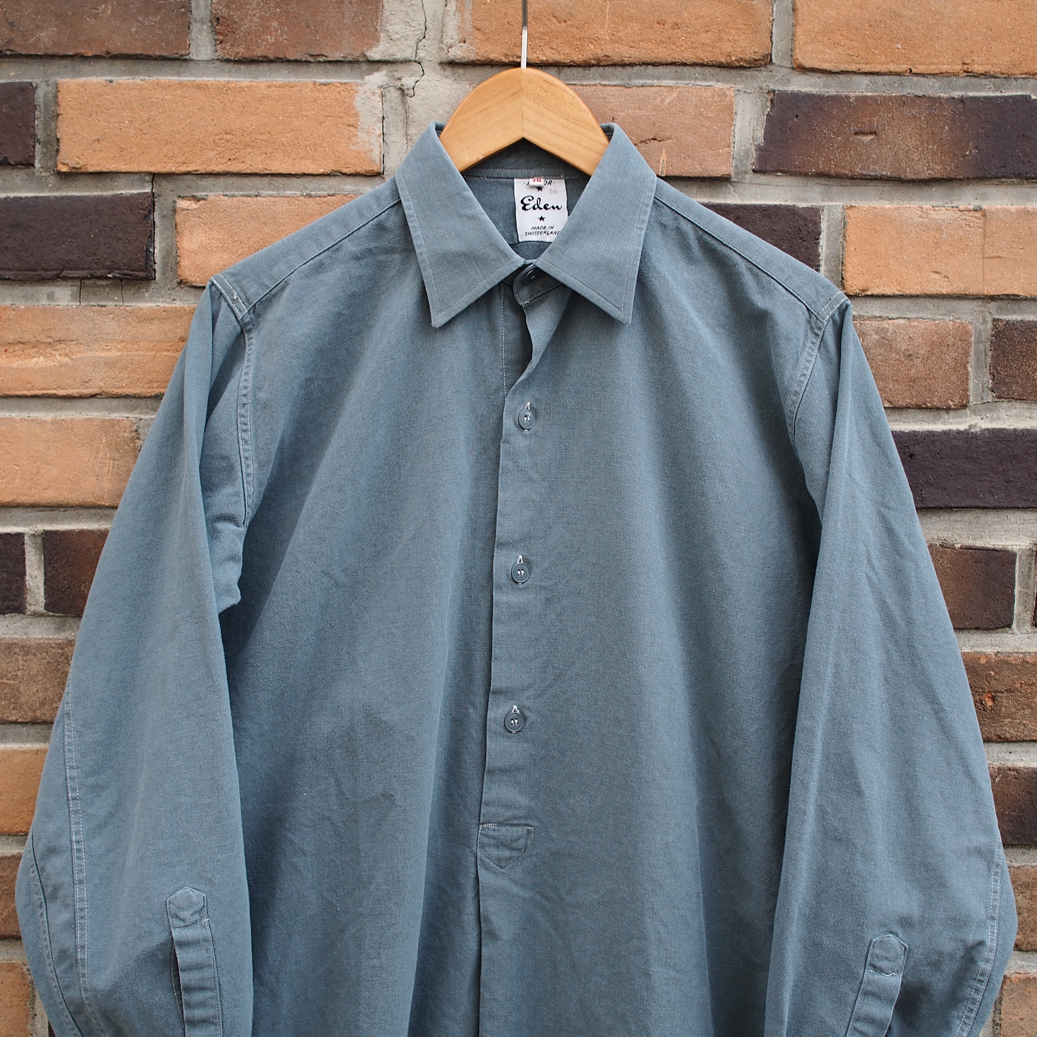 1950's Vintage Swiss Army Grandpa Shirt スイス軍 グランパシャツ 