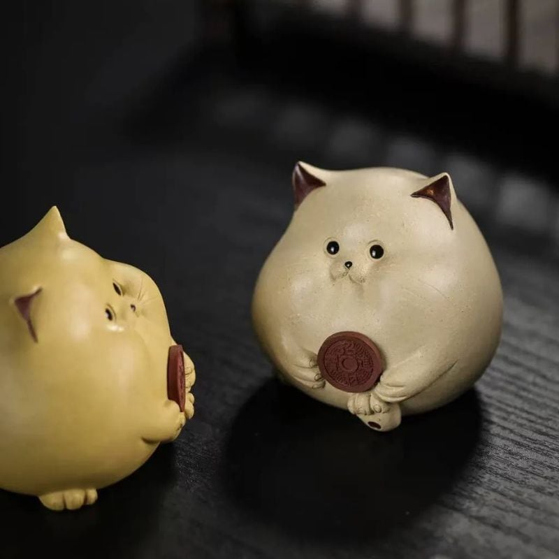 招き猫 置物 風水 開運グッズ 金運アップ 財運 招財 古銭 猫 ネコ