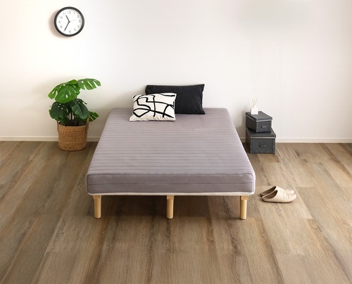 脚付きポケットコイルロールマットレス すのこベッド セミダブルサイズ