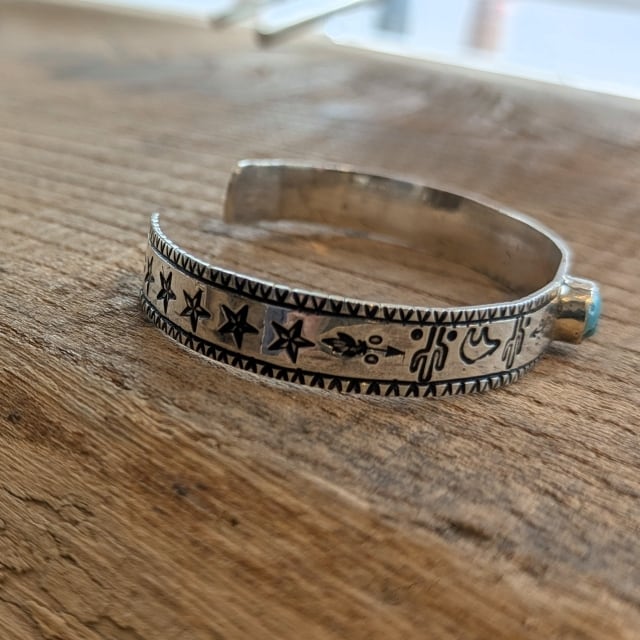 Ericka Nicolas Begay シルバー×ストーンバングル Silver