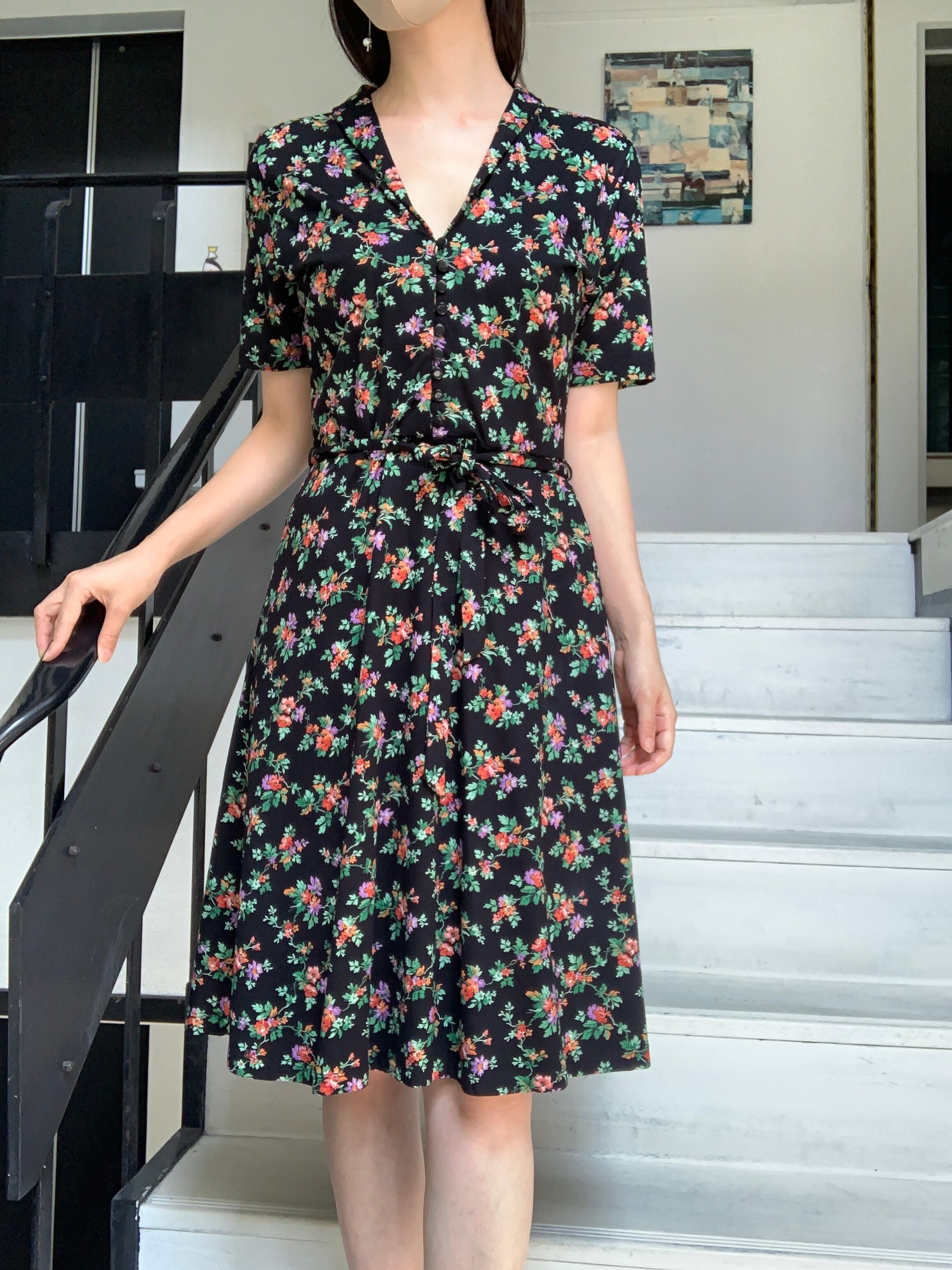 King Louie 小花柄ビスコースジャージワンピース 411 409 フクハラ