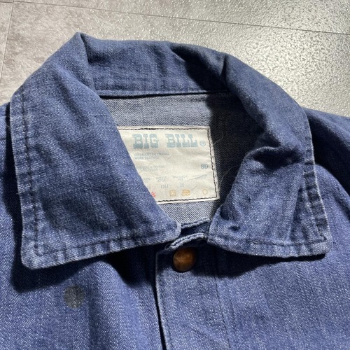 80-90s BIG BILL デニム コットンツイル メタルボタン フレンチワークジャケット 詳細写真9