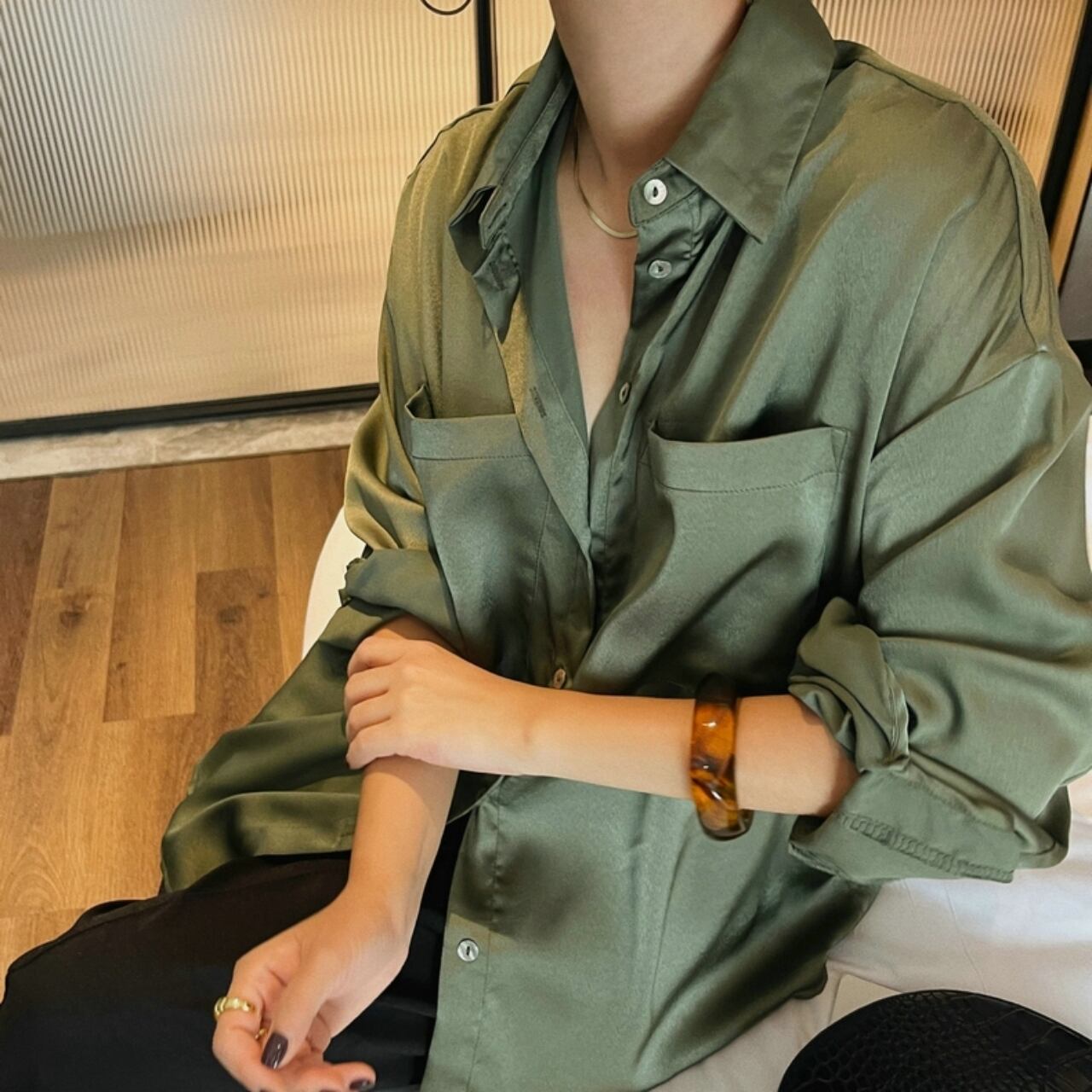 Oversized Long Sleeve Shirt 00746