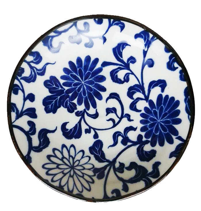 美濃焼 染付菊唐草（中） | 青木商店