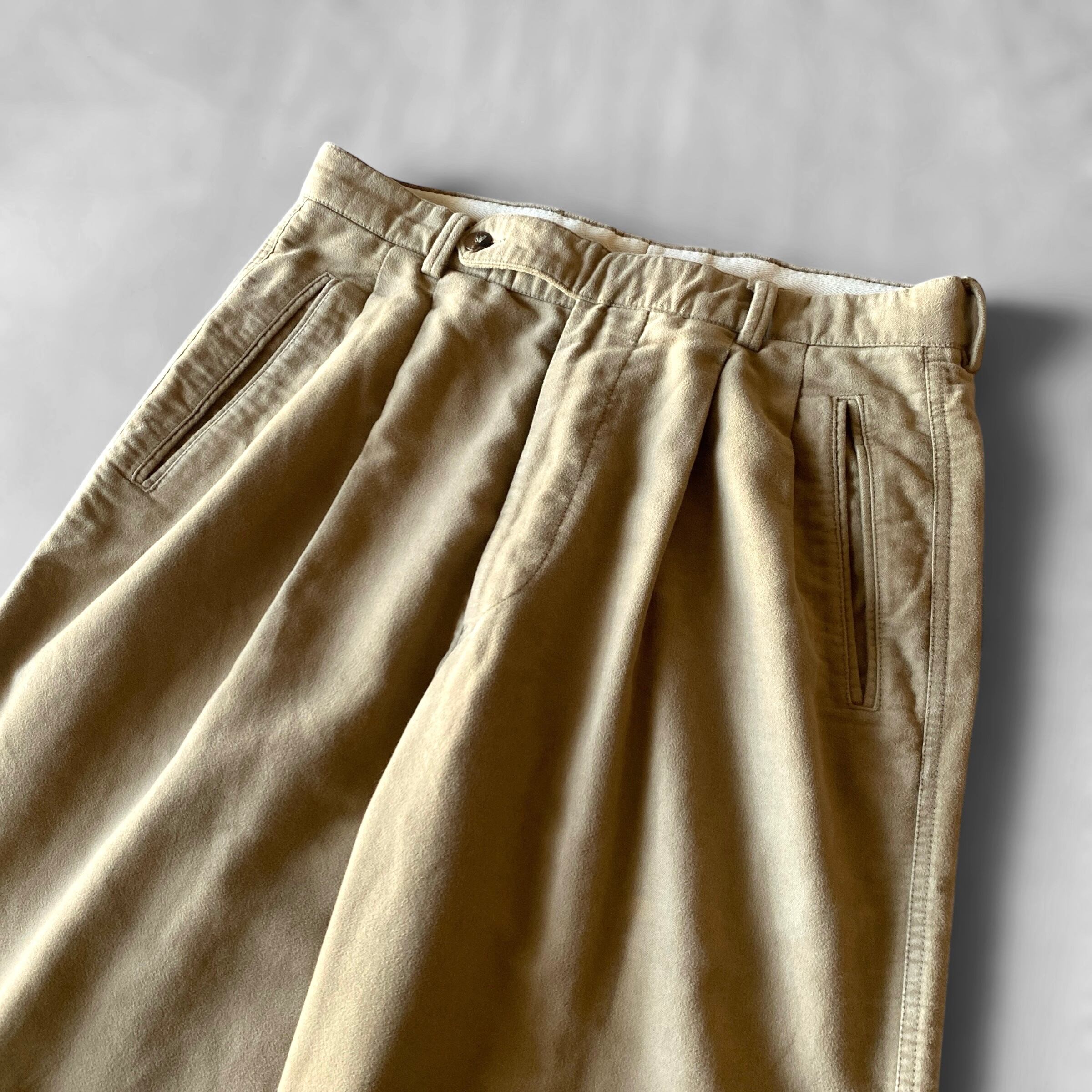 80s90s GIORGIO ARMANI LE COLLEZIONI cotton moleskin 2tuck trousers