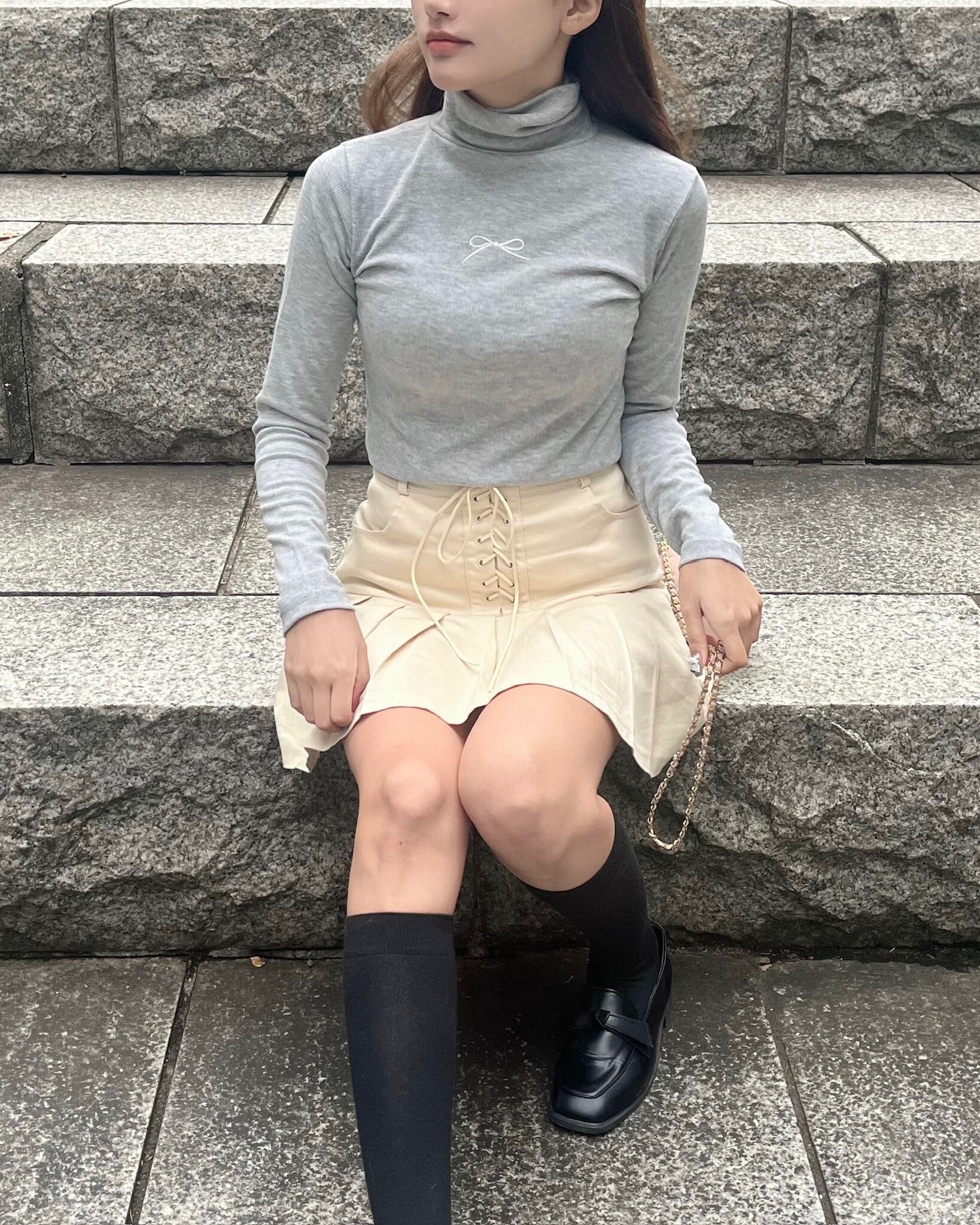more than cutie pie】ribbon turtleneck knit | feellie