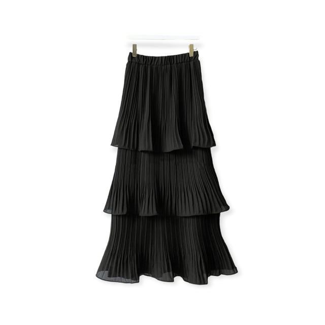 Pleated Frill Long Skirt