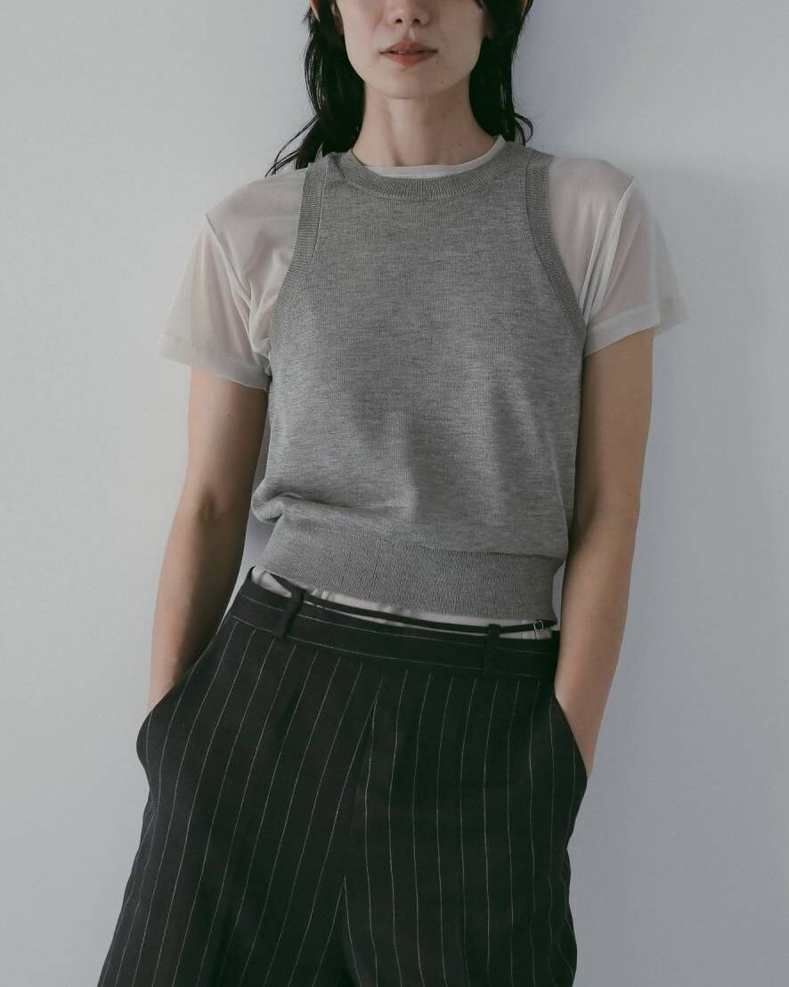 anuke(アンヌーク) Highgauge Sheer Tanktop | サウスオレンジ｜メンズ