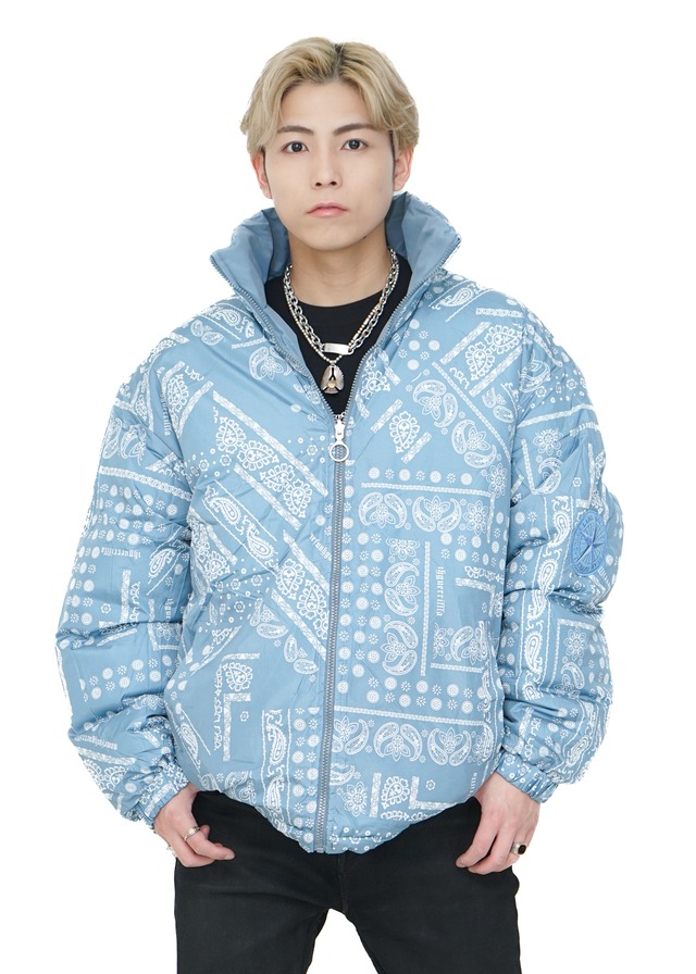 66.COLOR LABEL PUFFY JACKET【BLUE】