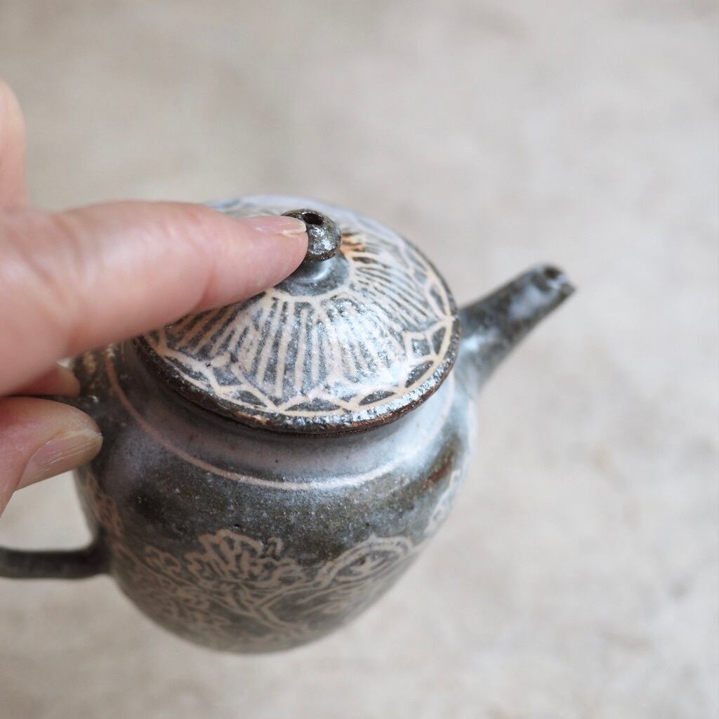 土本訓寛・久美子/象嵌 茶壺 福寿
