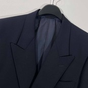 pierre cardin ピエールカルダン ウール ダブルテーラードジャケット 90A4/ネイビー メンズ ビンテージ