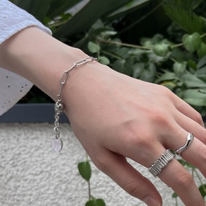 SILVER AZUKI-CHAIN BRACELET [SURGICAL STAINLESS]