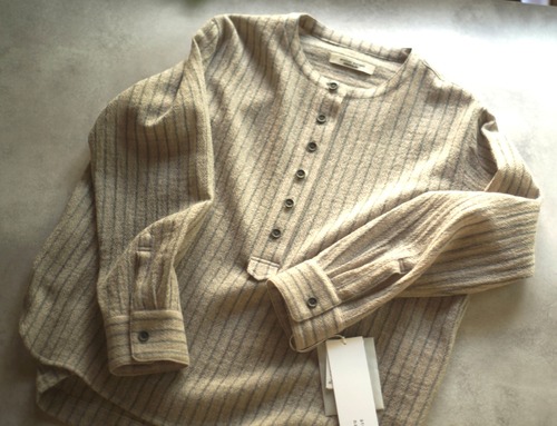 atelier naruse  wool stripe smock blouse