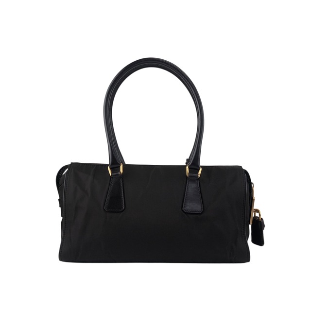 PRADA プラダ ハンドバッグ ブラウン トライアングルロゴ ナイロン サフィアーノ ミニボストン vintage ヴィンテージ オールド jaa3i4