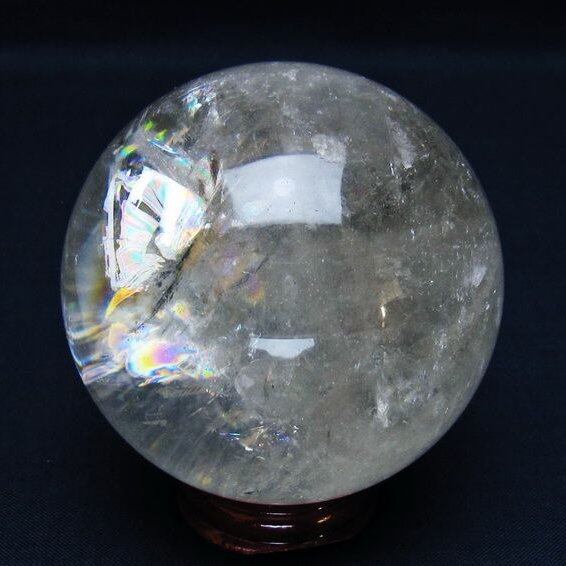 水晶 丸玉 虹入り 67mm スフィア 置物 水晶玉 一点物 151-8722