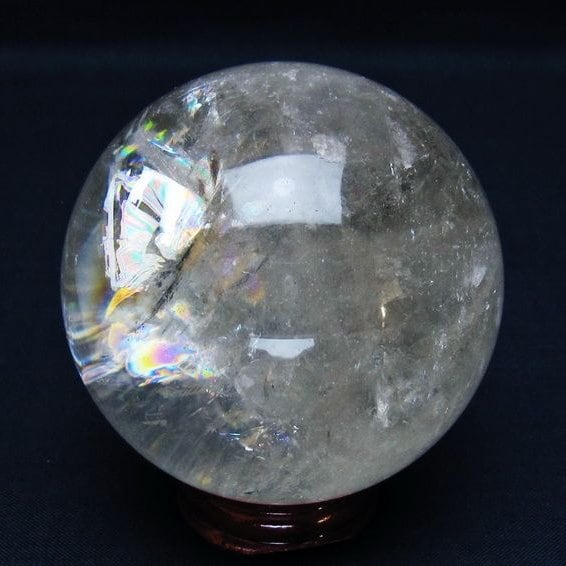 水晶 丸玉 虹入り 67mm スフィア 置物 水晶玉 一点物 151-8722