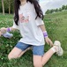 ✞ プリントラウンドネック半袖スリーブ♥カワイイ♥Tシャツ ショート スウィート ✞ゴスロリ SM ミリ 甘ロリ クラロリ 和ロリ エレガント 黒ロリ 姫ロリ 華ロリ BB-BB1925092