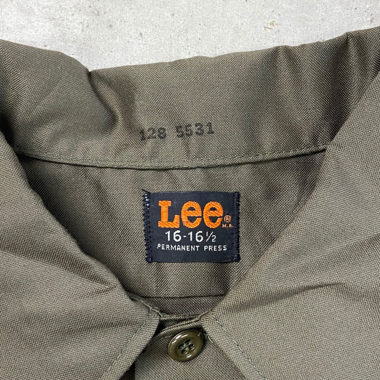 70年代 Lee リー 半袖ワークシャツ チェーン刺繍 メンズL相当 古着 70s