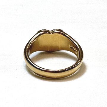 受注生産】SILVER925 CABLE KNIT HEART SIGNET RING M / gold