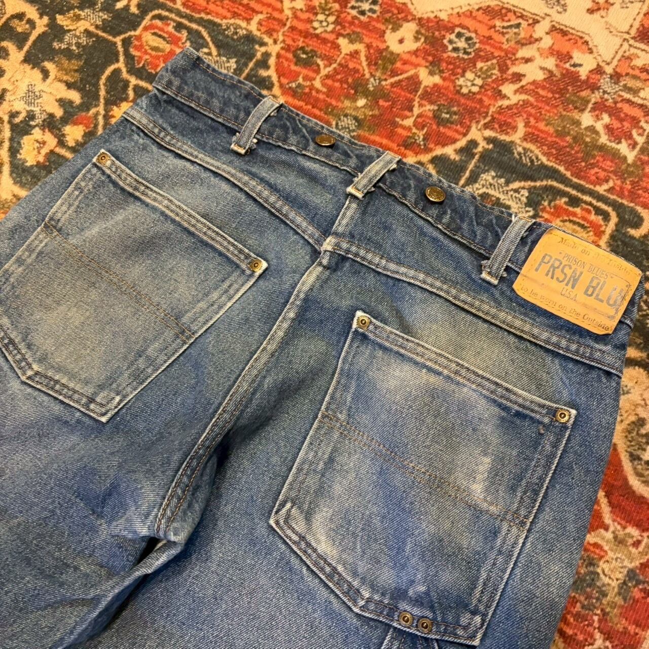 90s USA製 PRSN BLU デニムパンツ ペインターパンツ ダブルニー L