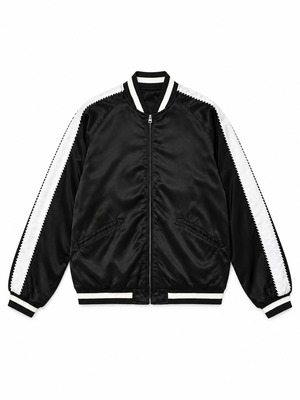 WAIPER.inc “Suka” Rayon Satin Souvenir Jacket – BLACK / WP138
