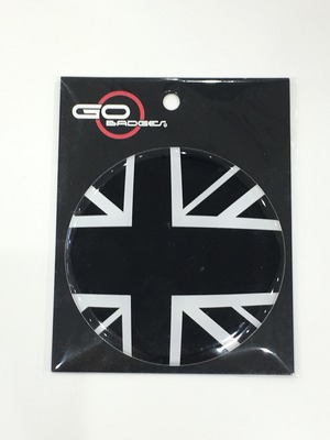 MINI　ゴーバッジ（ドームバッジ）FLAG UK BW BLACKJACK