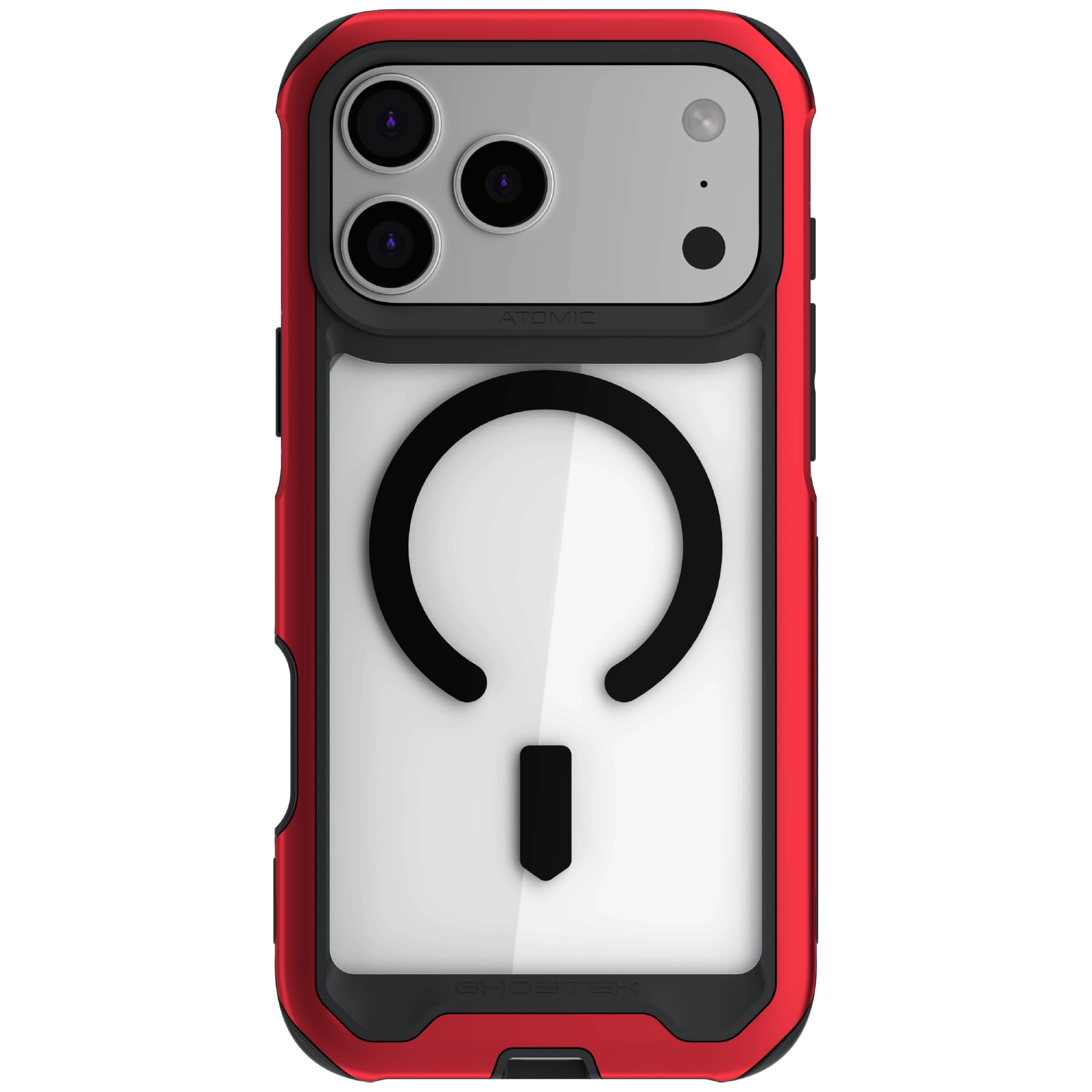 ゴーステック アトミックスリム for iPhone 18 Pro / 17 Pro レッド Magsafe対応 スマホリング装着可 耐衝撃×アルミフレーム GHOCAS4302