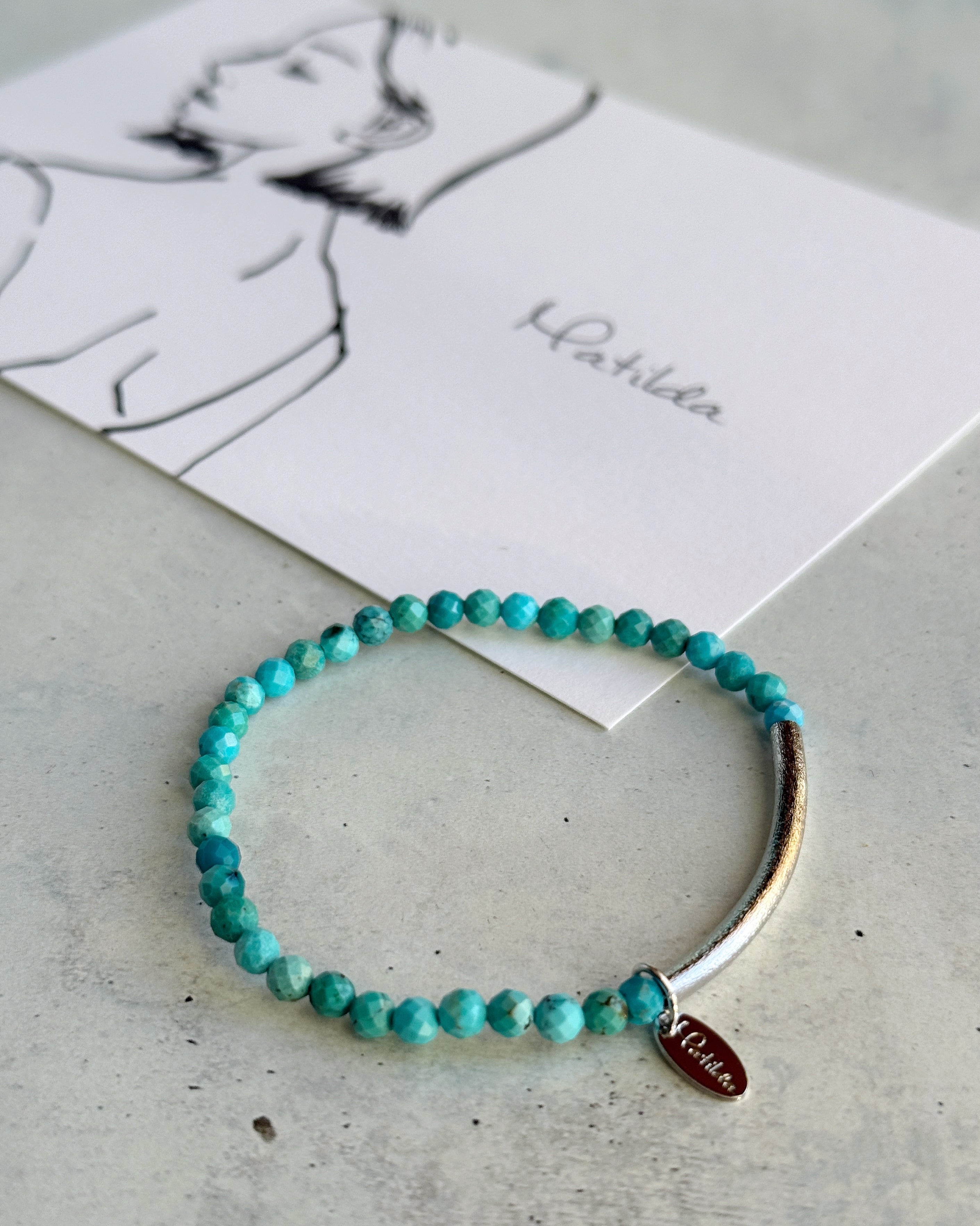 Tube & stone bracelet(ターコイズ)