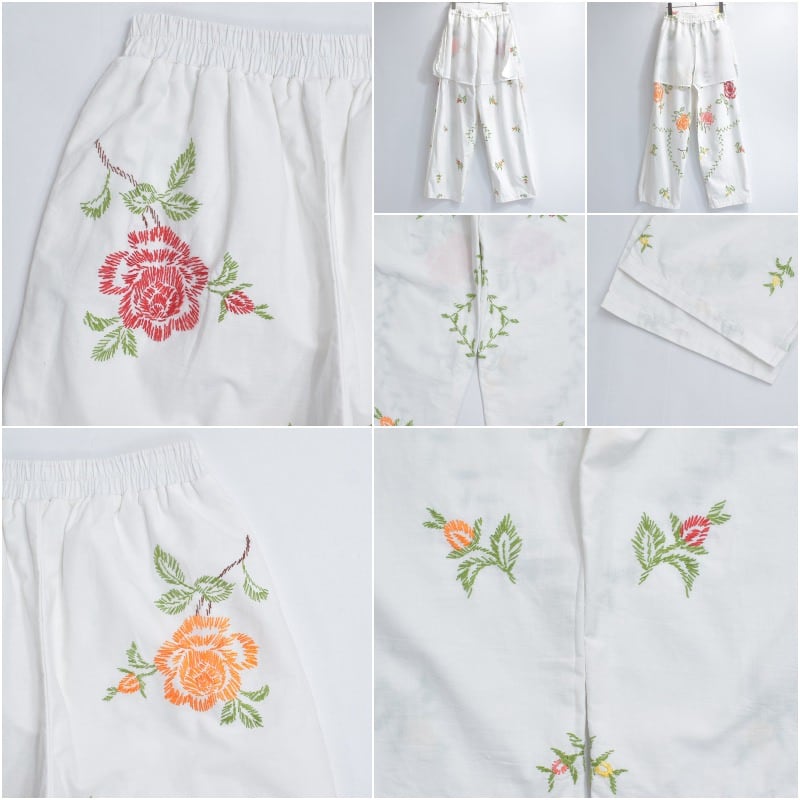 Remakeリメイク 再構築 テキスタイル フラワー 刺繍 デザイン ルーズ