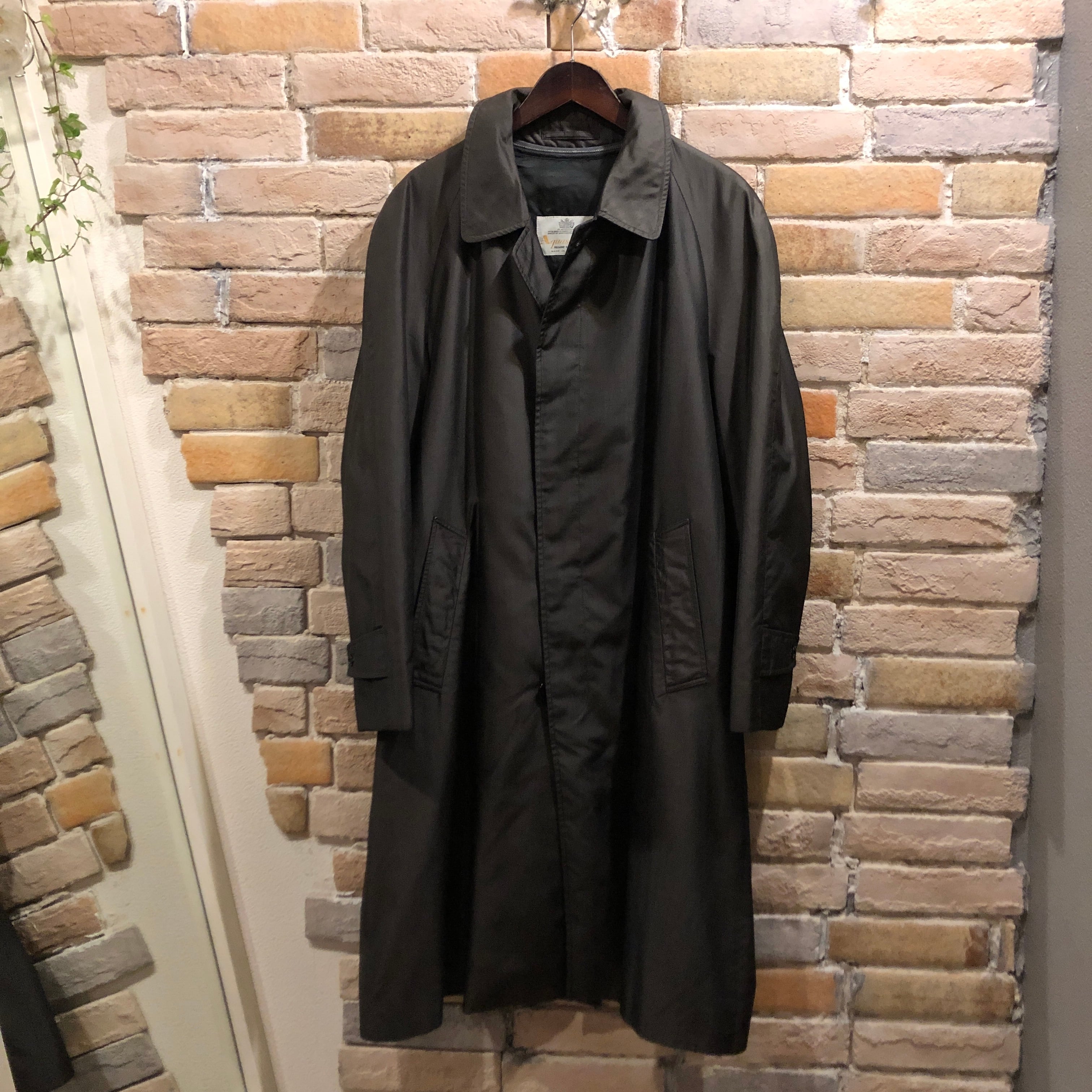 Aquascutum イングランド製 ブラックシルク100% カシミア×ウール