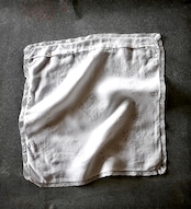 フランス 麻ローン 白星と白花の小宇宙とクッションカバー アンティーク