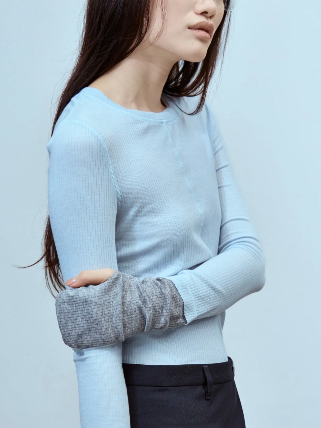 【26AW】THINGS THAT MATTER シングスザットマター / トップス / TWO-TONE SHEER RIBBED TOPS　0586TM0681P - 4