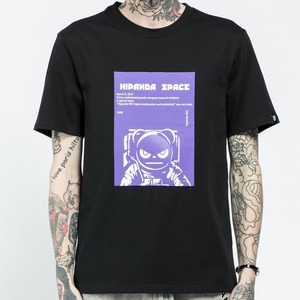 SALE【HIPANDA ハイパンダ】メンズ Tシャツ SALE MEN'S ASTRONAUT PURPLE PRINT SHORT SLEEVED T-SHIRT / BLACK