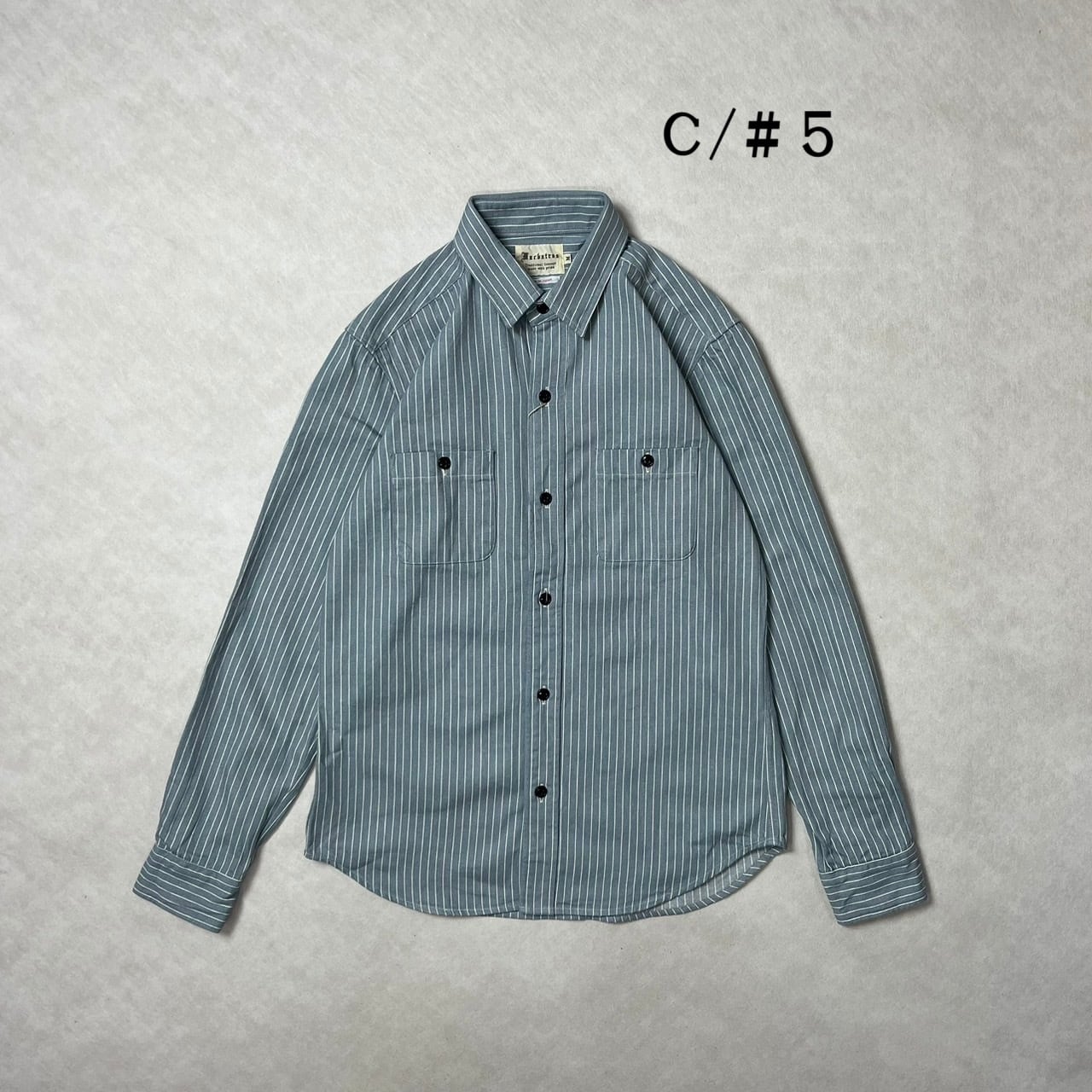 日本製】【定番】ヒッコリーワークシャツ スリムフィット Macbatros 15