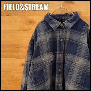 【FIELD&STREAM】ネルシャツ 長袖シャツ フランネル ヘビーネル チェック柄 ビッグシルエットフラップポケット US古着