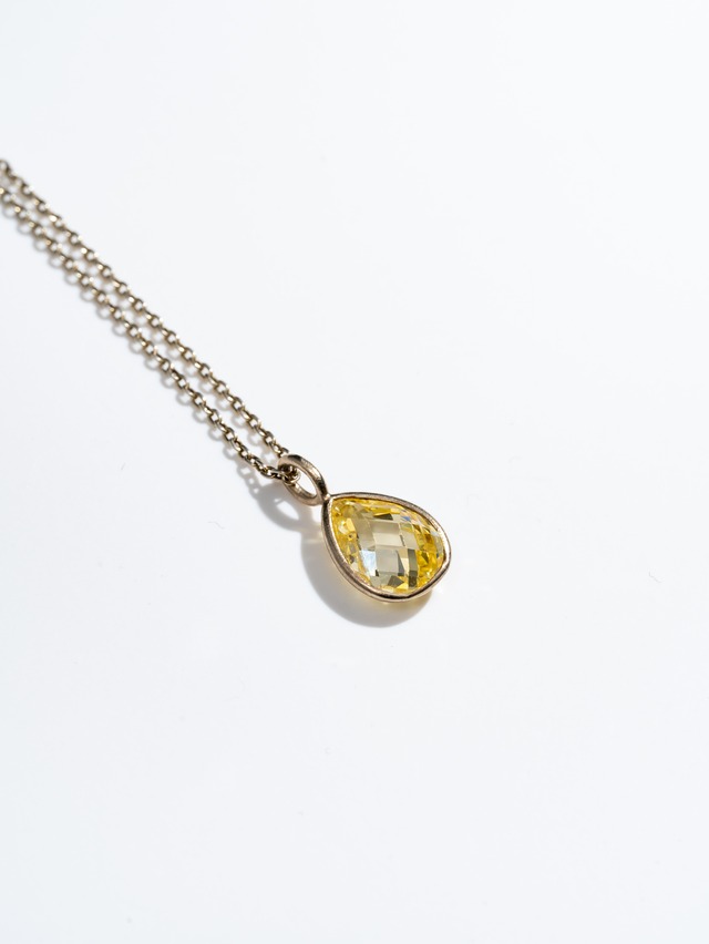 Vintage gold plated sterling silver natural gemstone citrine necklace