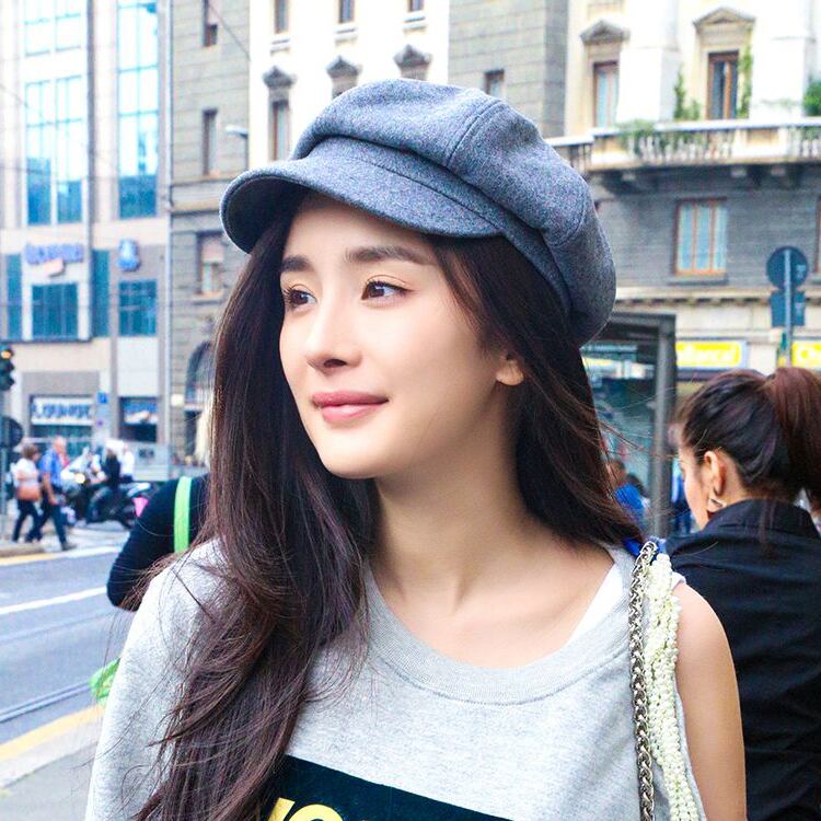 同じ春と秋のレトロな野生の画家の帽子の男性と女性とアヒルの舌ベレットスターウール八角形の帽子の男性と女性 ブラック・アイド・ピーズ88071670112