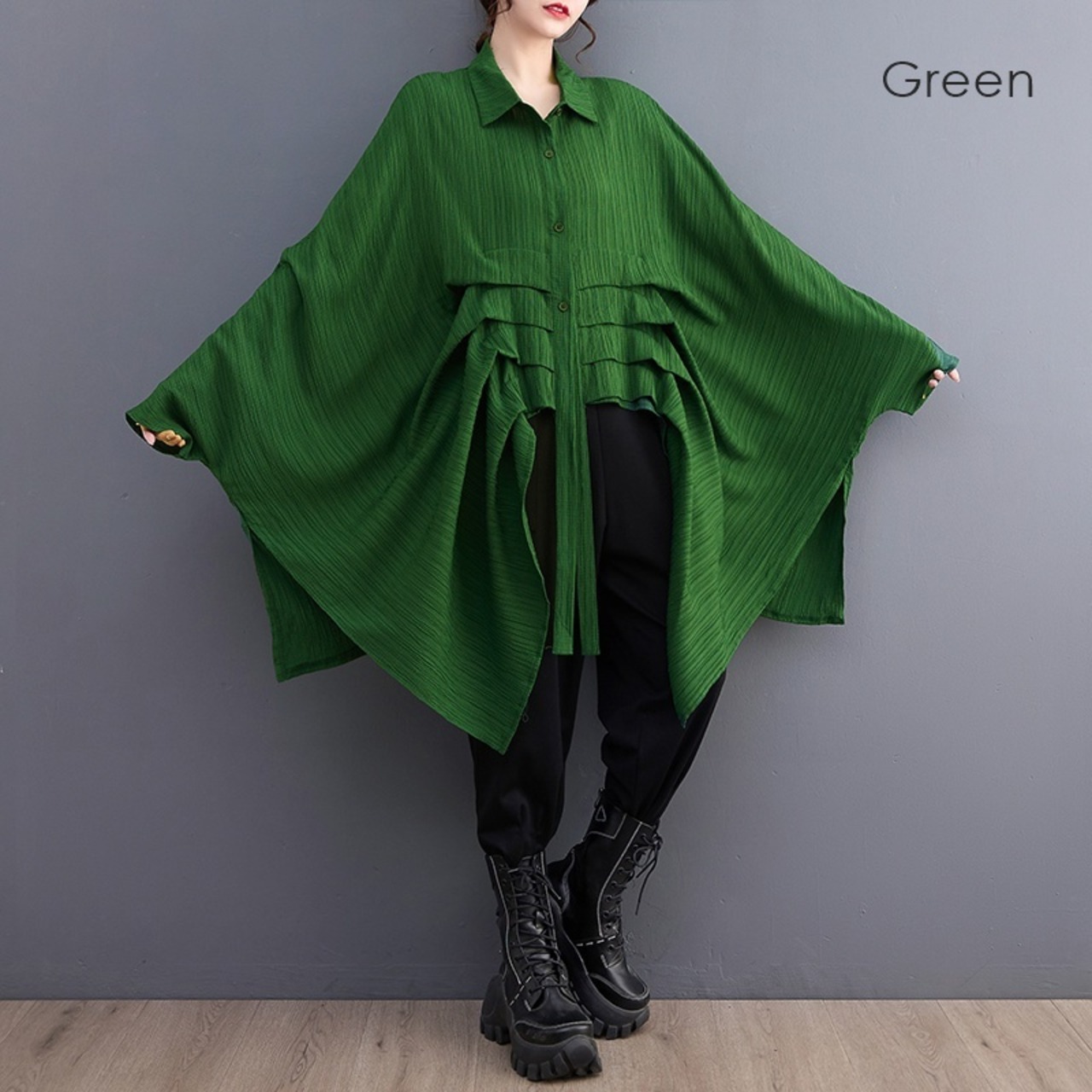 Batwing Sleeve Shirt / バットウィング スリーブ コウモリ袖 シャツ