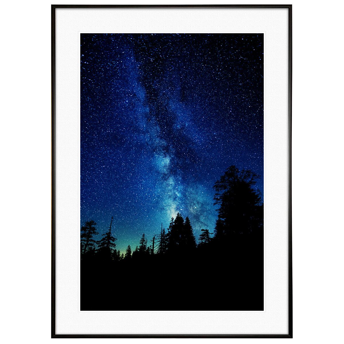 星空写真 アメリカ写真 ヨセミテ国立公園の天の川銀河 インテリアアートポスター額装 AS0554