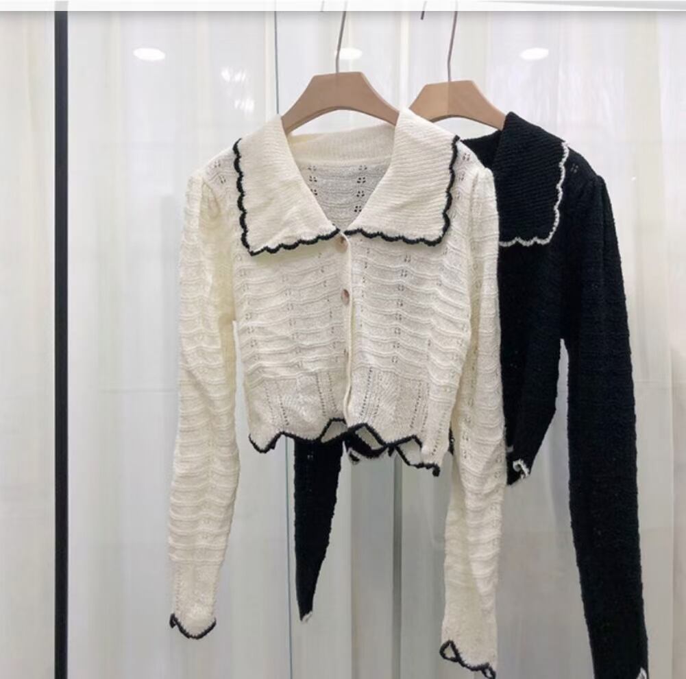 バイカラーパイピング カーデ AJ1079-E04