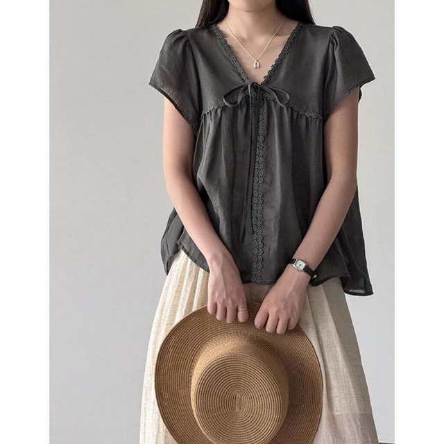 front tie babydoll blouse