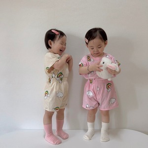 [Moran bebe] Rainbow cloud set / [모란] 무지개구름상하
