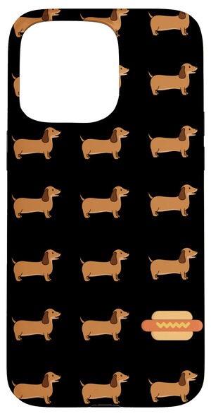 【新着特価】愉快なダックスフンドウナー犬の模様 スマホケース iPhone 15 Pro Max 用