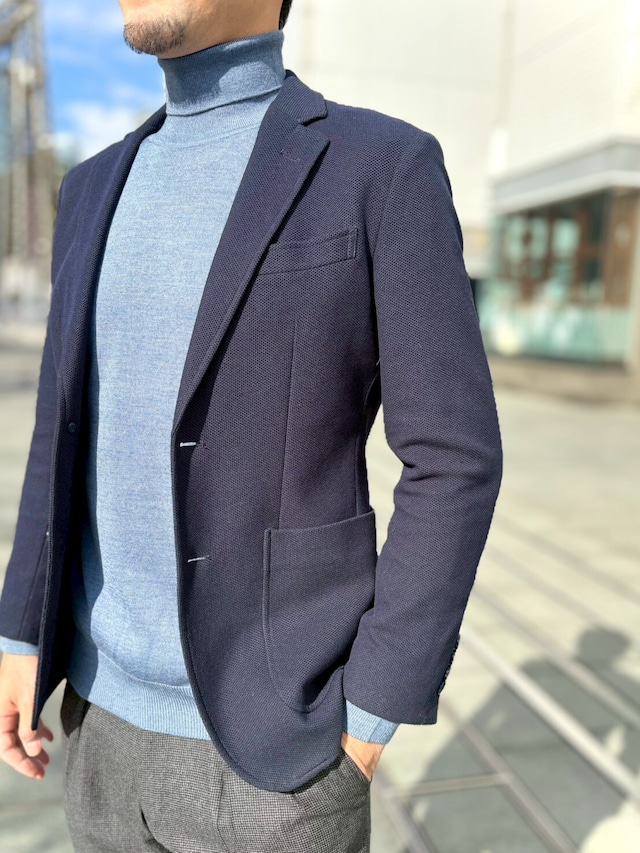 【オリジナルタートルネックニット LLサイズ】ブルーグレー KN5102-25DB-4